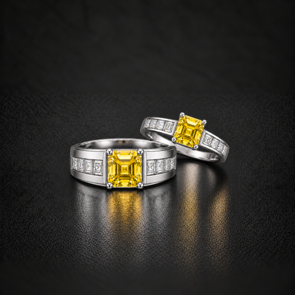 男女對戒→彩鑽 